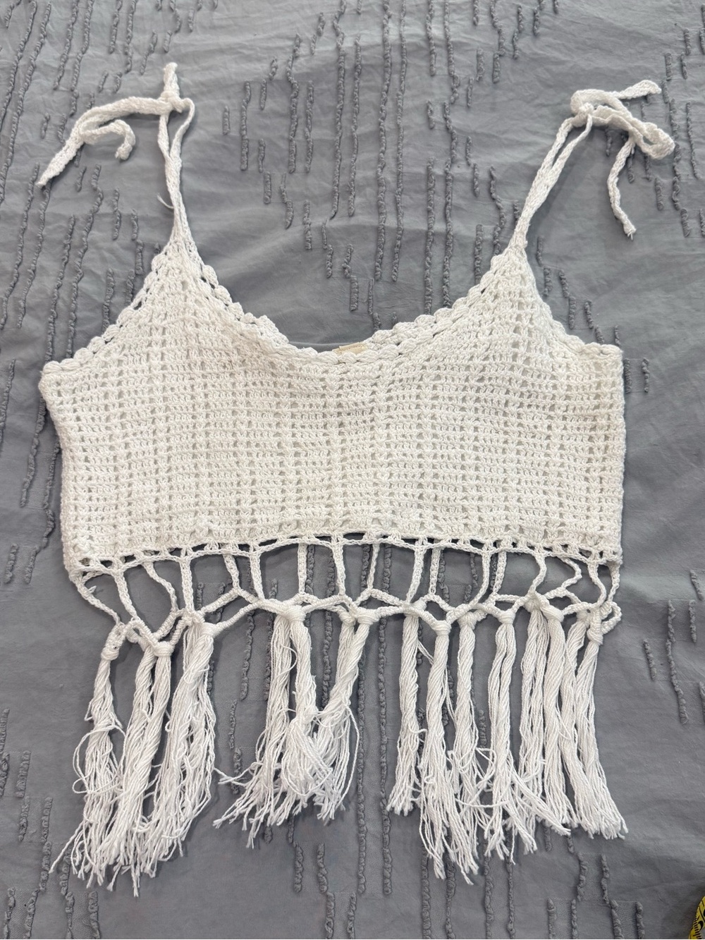 RAGA White Crochet “Earth Child” Fringe Tank Top - Picture 4 of 9